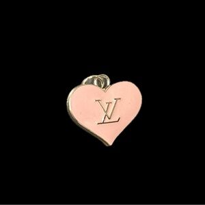 🌷SPRING! LV Light Pink Heart Gold Tone Zipper Pull Charm